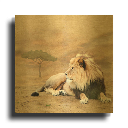 'The King 1A' By Ata Alishahi Gold Metal Wall Art