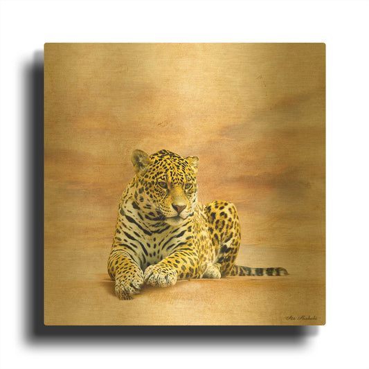 'The Leopard 2A' By Ata Alishahi Gold Metal Wall Art