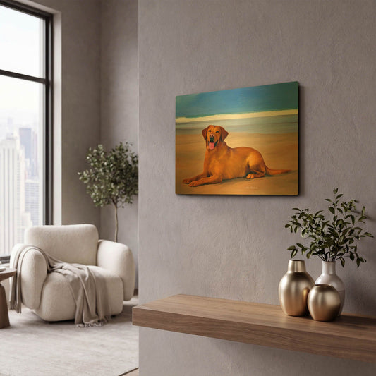 'Dog 2A' By Ata Alishahi Gold Metal Wall Art