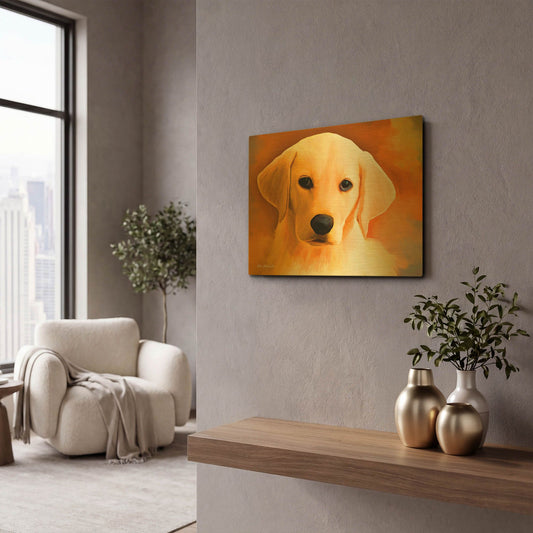 'Puppy' By Ata Alishahi Gold Metal Wall Art