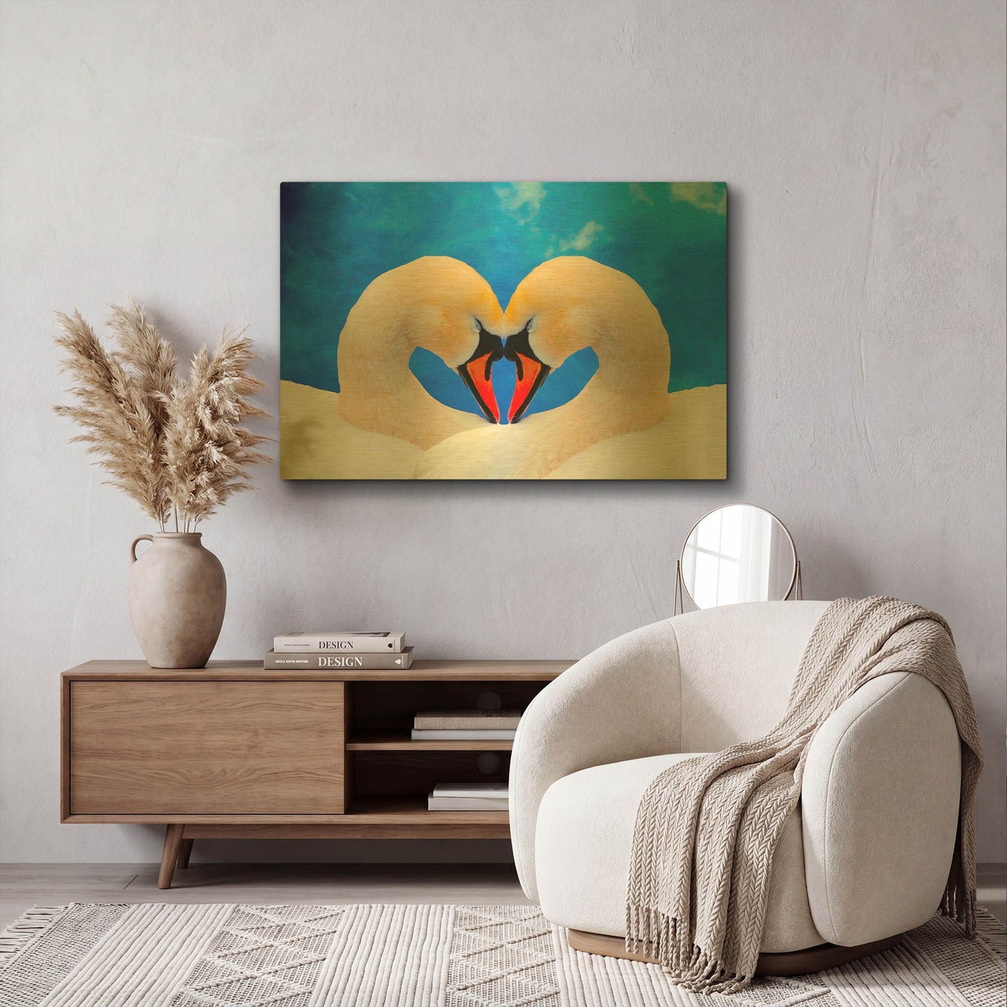 'Soul mate' By Ata Alishahi Gold Metal Wall Art