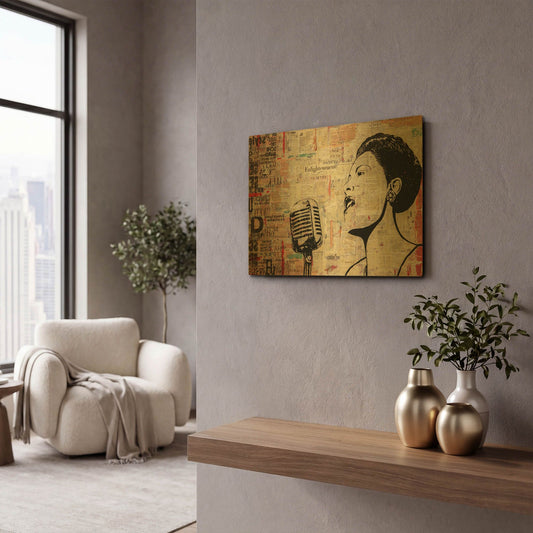 'Lady Day Women' By DB Waterman Gold Metal Wall Art