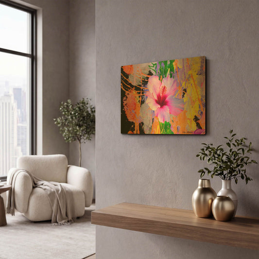 'Flower Design K2' By Ata Alishahi Gold Metal Wall Art