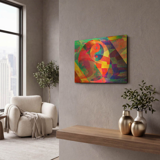 'Color Abstract 3' By Ata Alishahi Gold Metal Wall Art