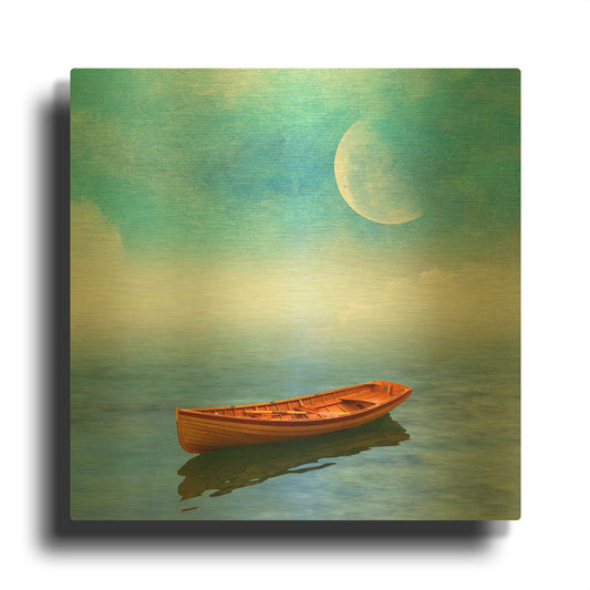 'Seascape Ad3' By Ata Alishahi Gold Metal Wall Art