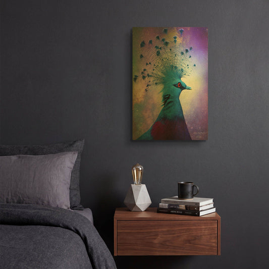 'Beautiful Bird' By Ata Alishahi Gold Metal Wall Art