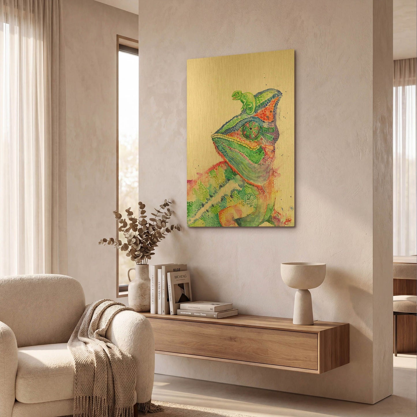 'Clutcha' By Marc Allante Gold Metal Wall Art