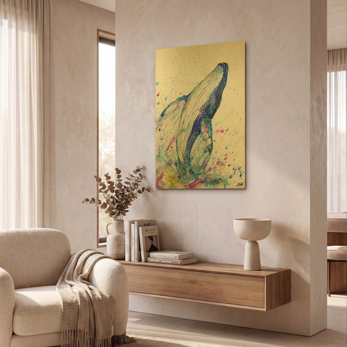 'Breach' By Marc Allante Gold Metal Wall Art