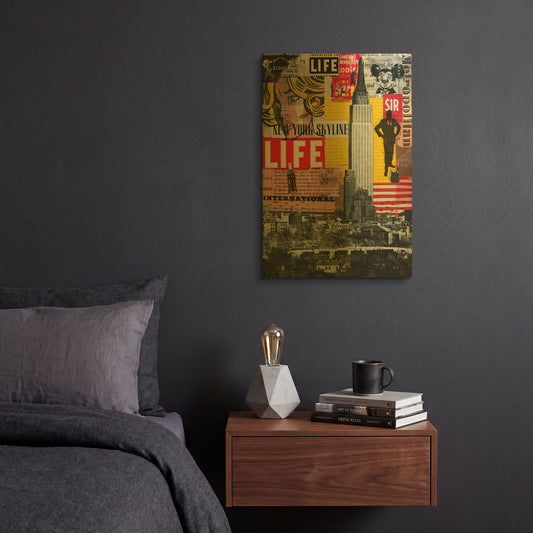 'It'S Hanging In The Air Cityscape&Urban' By DB Waterman Gold Metal Wall Art