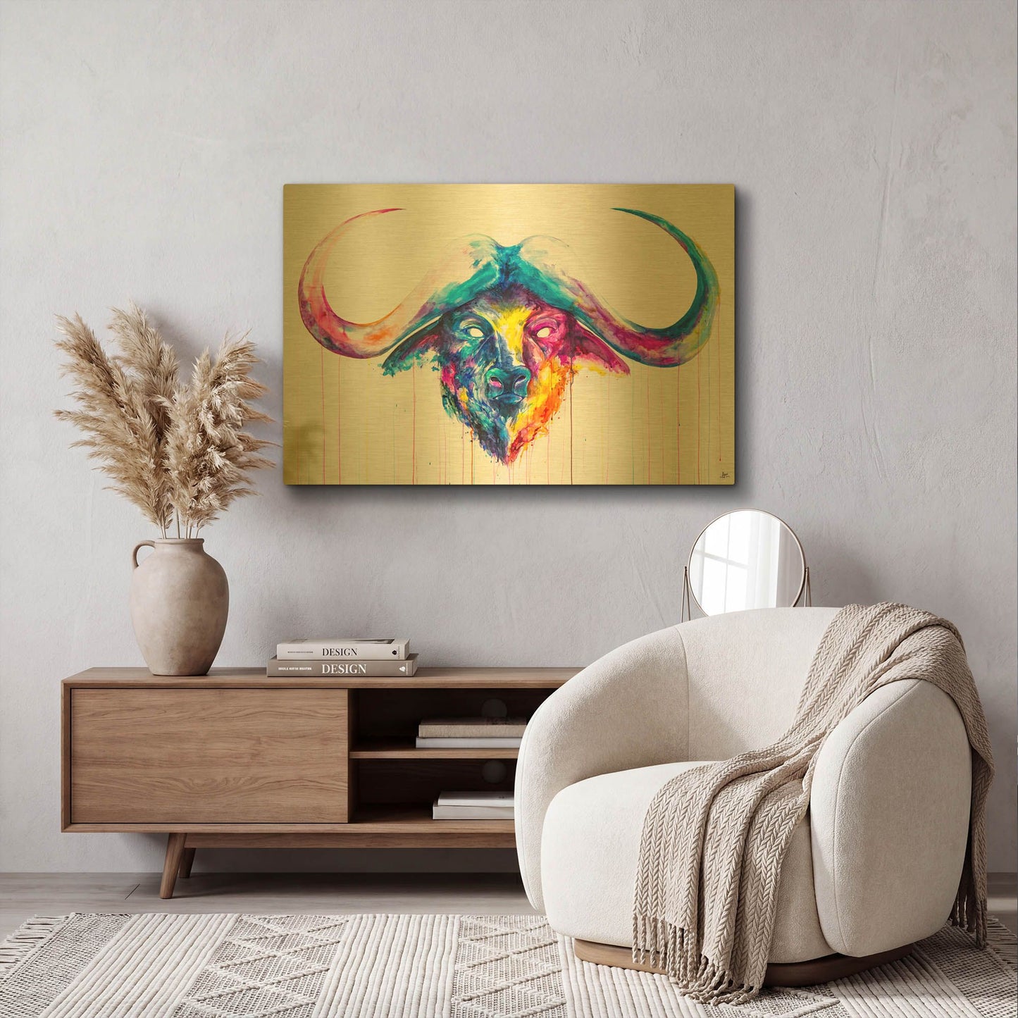 'Bastion' By Marc Allante Gold Metal Wall Art