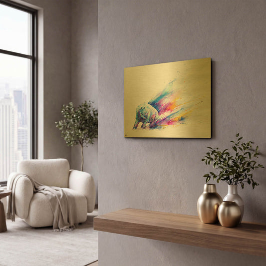 'Ajax' By Marc Allante Gold Metal Wall Art