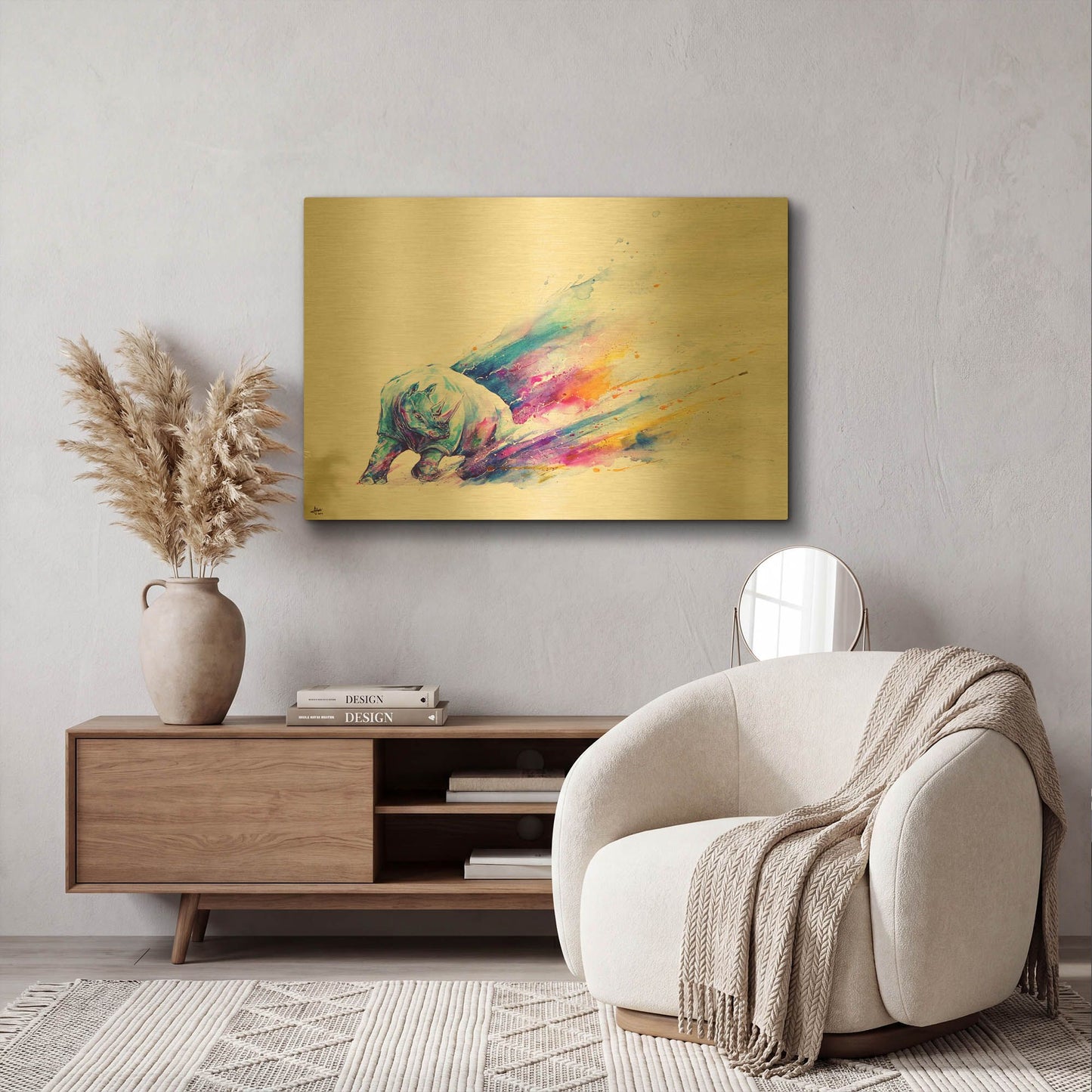 'Ajax' By Marc Allante Gold Metal Wall Art