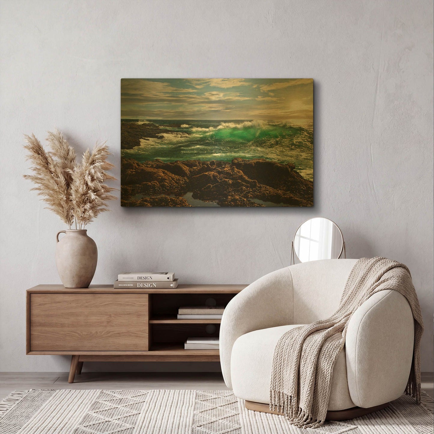 'The Wave' By Natalie Mikaels Gold Metal Wall Art