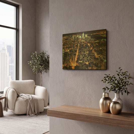 'That New York Feeling' By Natalie Mikaels Gold Metal Wall Art