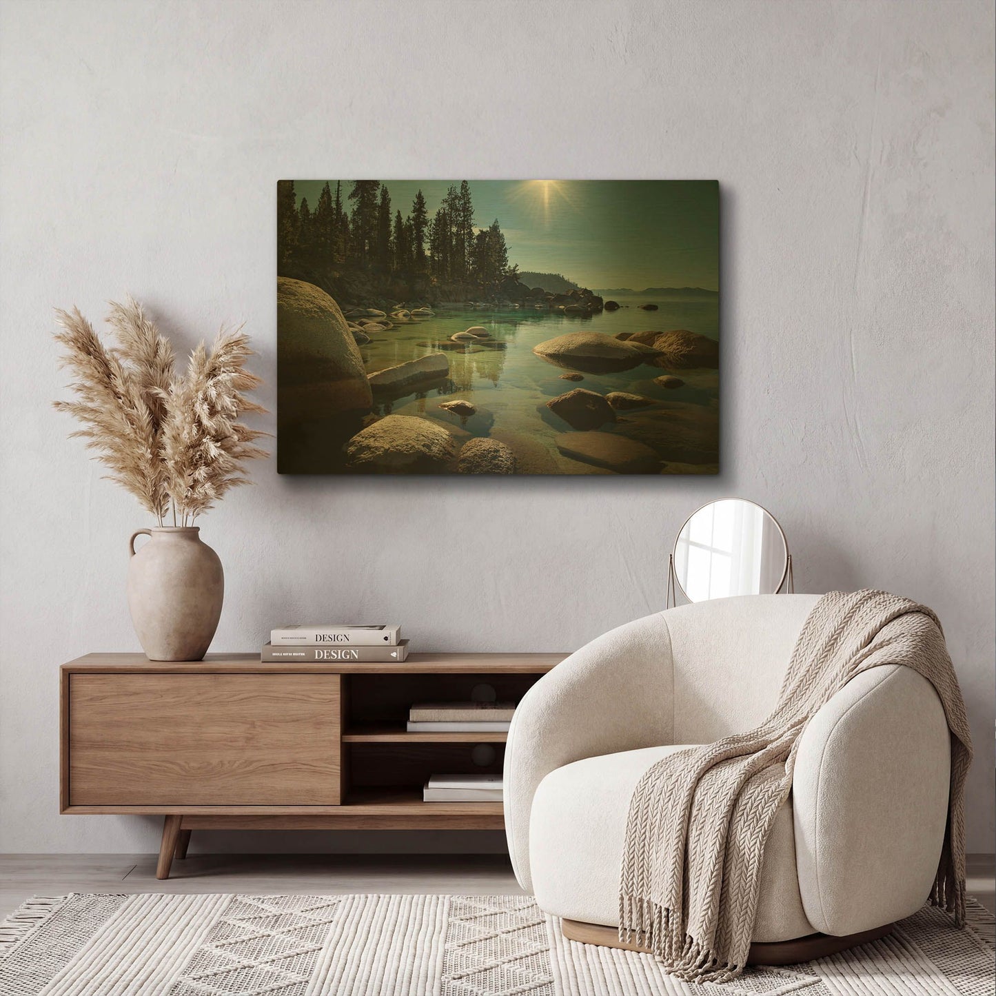 'Heaven Over Tahoe' By Natalie Mikaels Gold Metal Wall Art