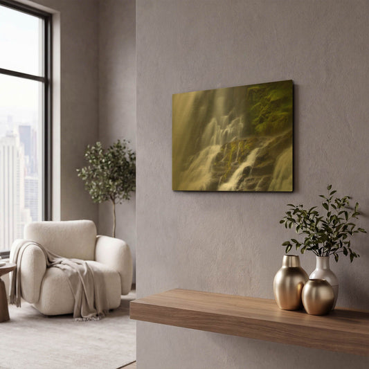 'Glowing Mist' By Natalie Mikaels Gold Metal Wall Art