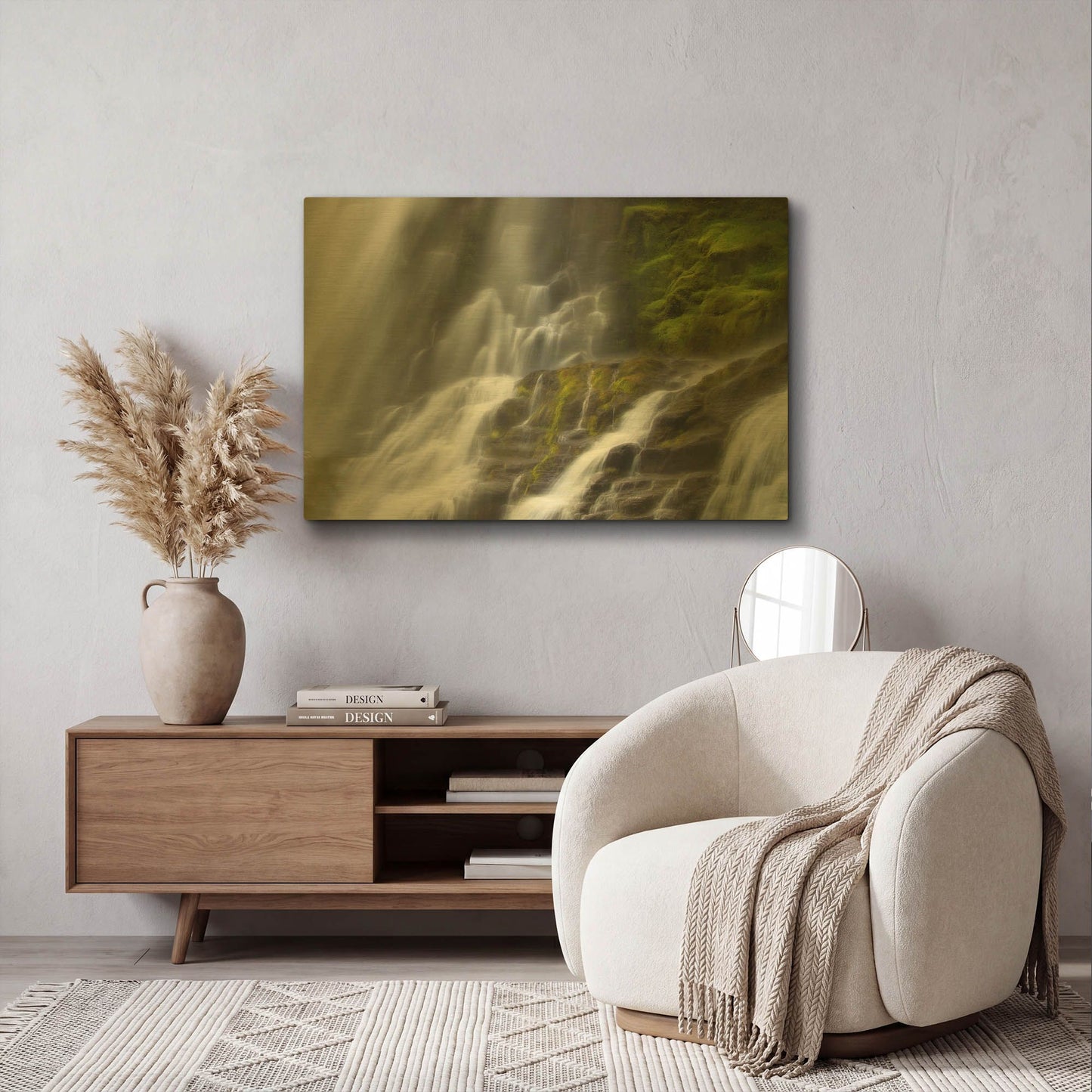 'Glowing Mist' By Natalie Mikaels Gold Metal Wall Art