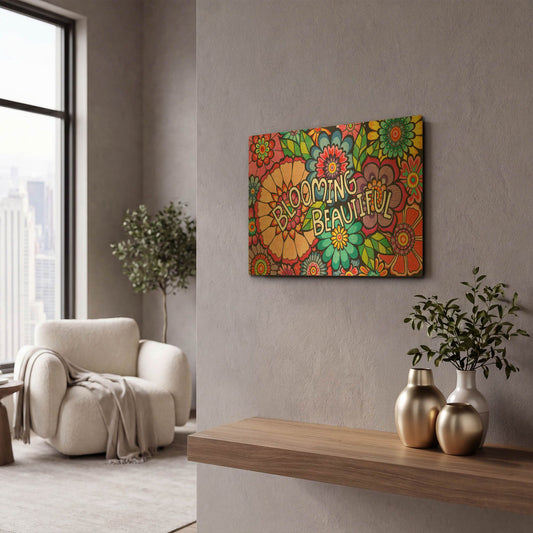 'Blooming Beautiful' By Hello Angel Gold Metal Wall Art
