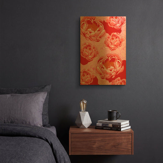 'Peony Daydreams' By Hello Angel Gold Metal Wall Art