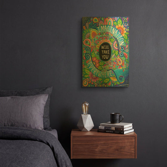'Imagination Will Take You Everywhere' By Hello Angel Gold Metal Wall Art