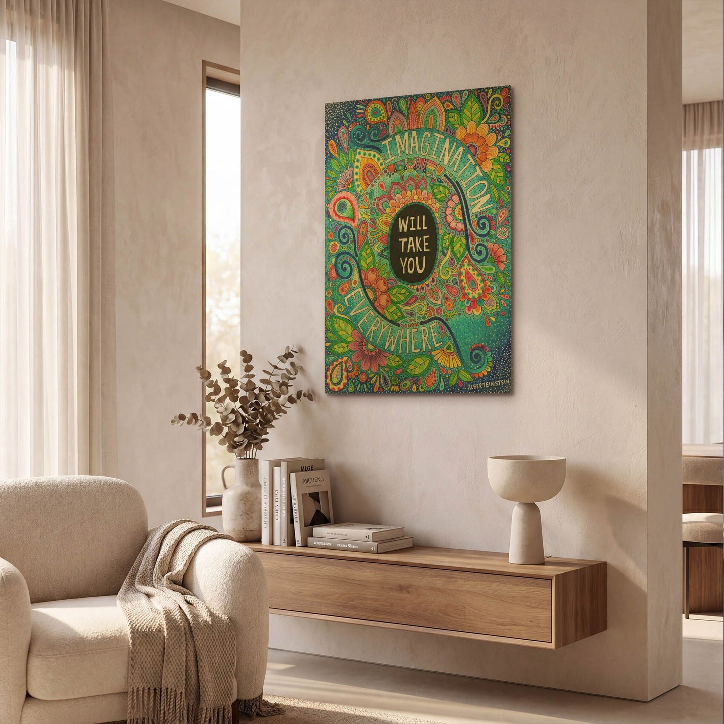 'Imagination Will Take You Everywhere' By Hello Angel Gold Metal Wall Art