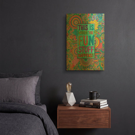 'This is Where the Fun Stuff Happens' By Hello Angel Gold Metal Wall Art