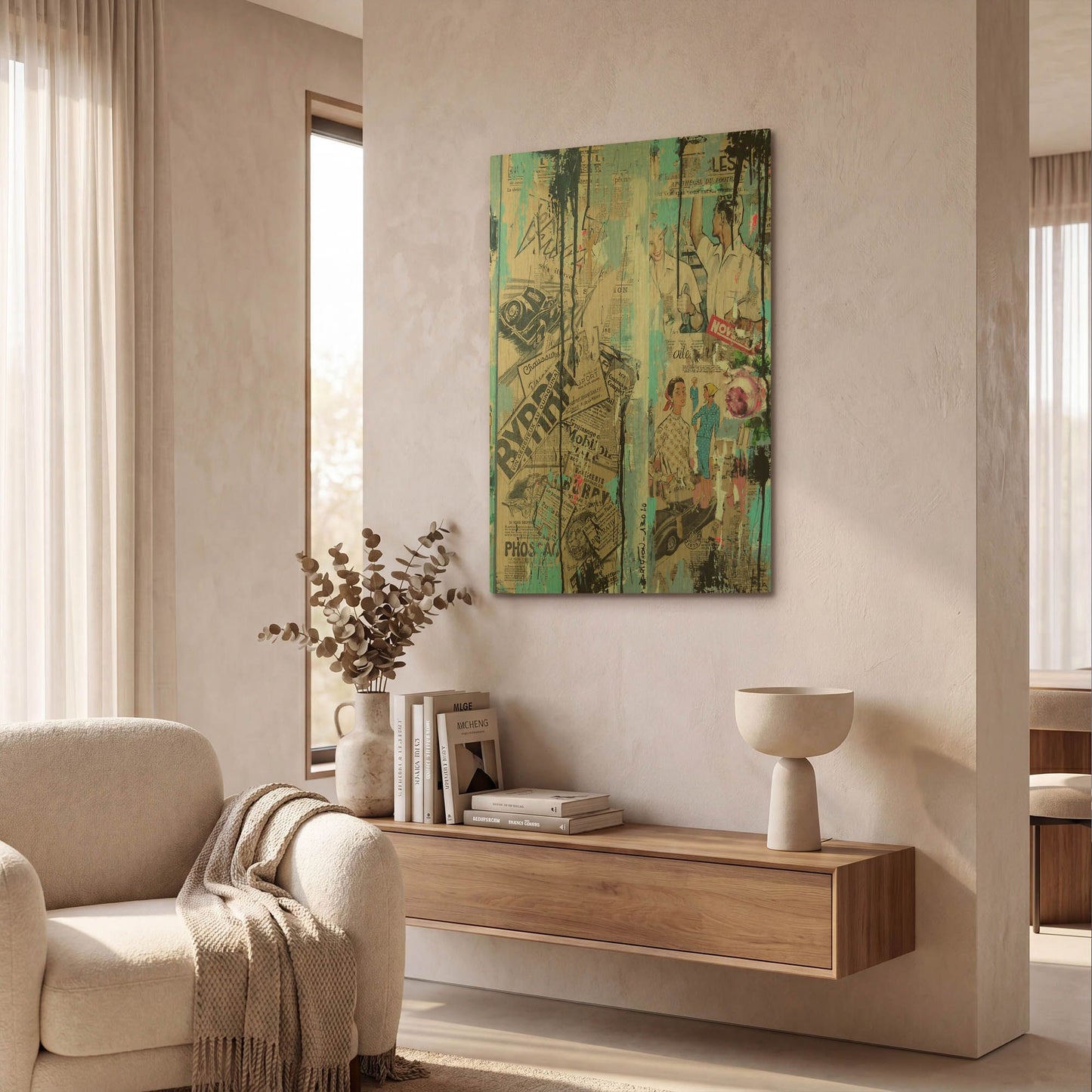 'Old News' By David Drioton Gold Metal Wall Art