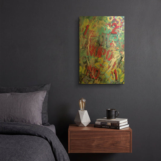 'Words as Brushstrokes 2' By David Drioton Gold Metal Wall Art