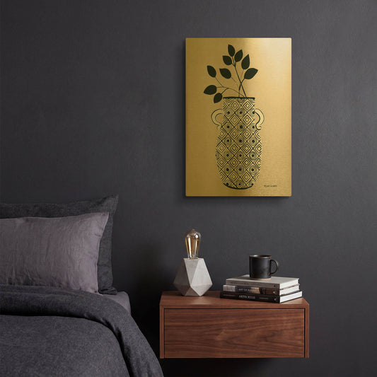 'Luna Vase' By Megan Galante Gold Metal Wall Art