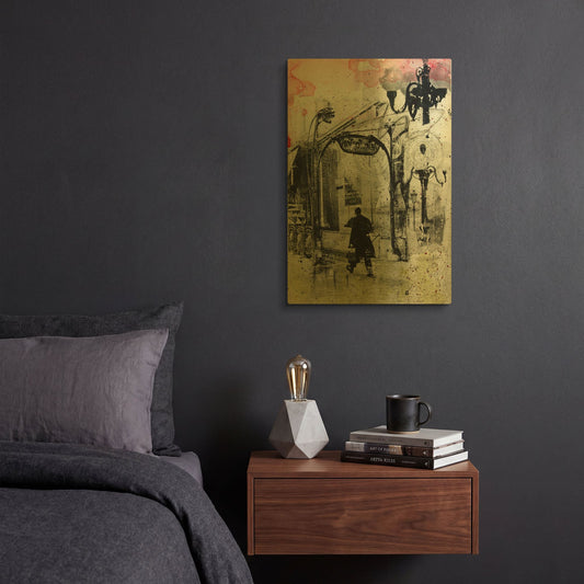 'Rush Hour Paris' By DB Waterman Gold Metal Wall Art