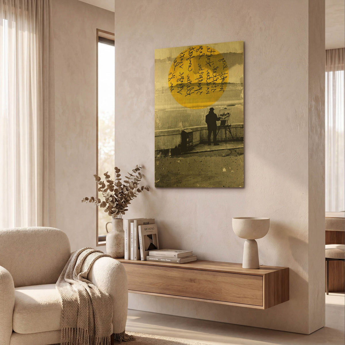 'Street With A View Paris' By DB Waterman Gold Metal Wall Art