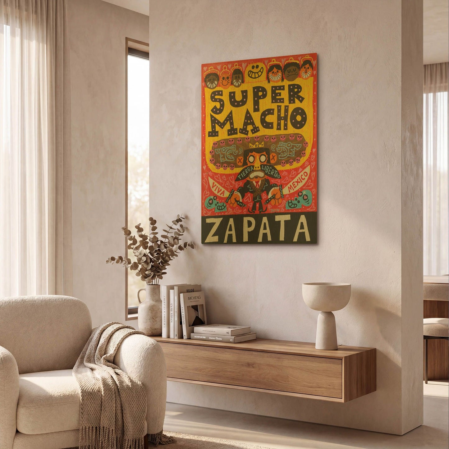 'El Mexicano G810D RAW' By Jorge R. Gutierrez Gold Metal Wall Art