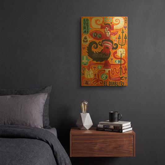 'Loteria! G815D RAW' By Jorge R. Gutierrez Gold Metal Wall Art