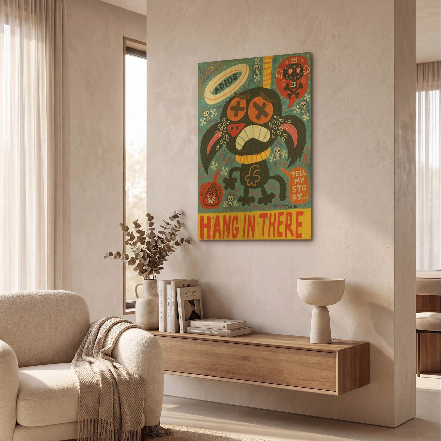 'Pare de Sufrir G817D RAW' By Jorge R. Gutierrez Gold Metal Wall Art
