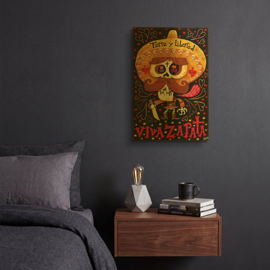 'Viva Zapata G907D RAW' By Jorge R. Gutierrez Gold Metal Wall Art