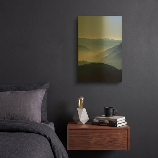 'Blue Mountains G836D RAW' By Lexie Greer Gold Metal Wall Art