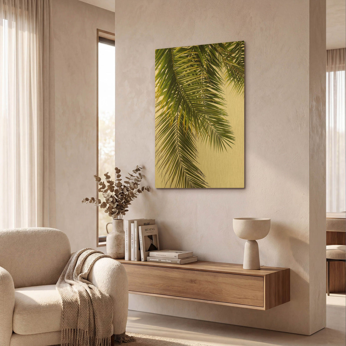 'Palm Leaves G841D RAW' By Lexie Greer Gold Metal Wall Art