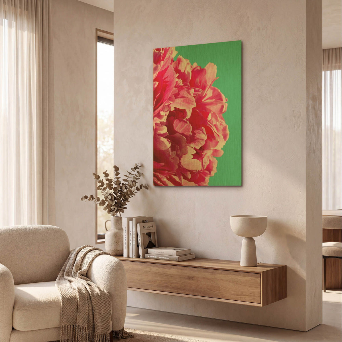 'Pink Peony G844D RAW' By Lexie Greer Gold Metal Wall Art