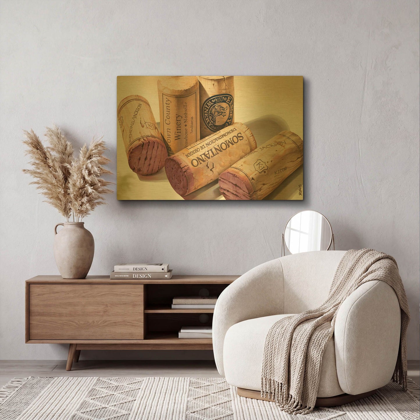 'Corks' By Ed Roberts Gold Metal Wall Art