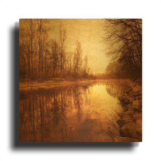 'Floating Down The River' By Philippe Sainte Gold Metal Wall Art