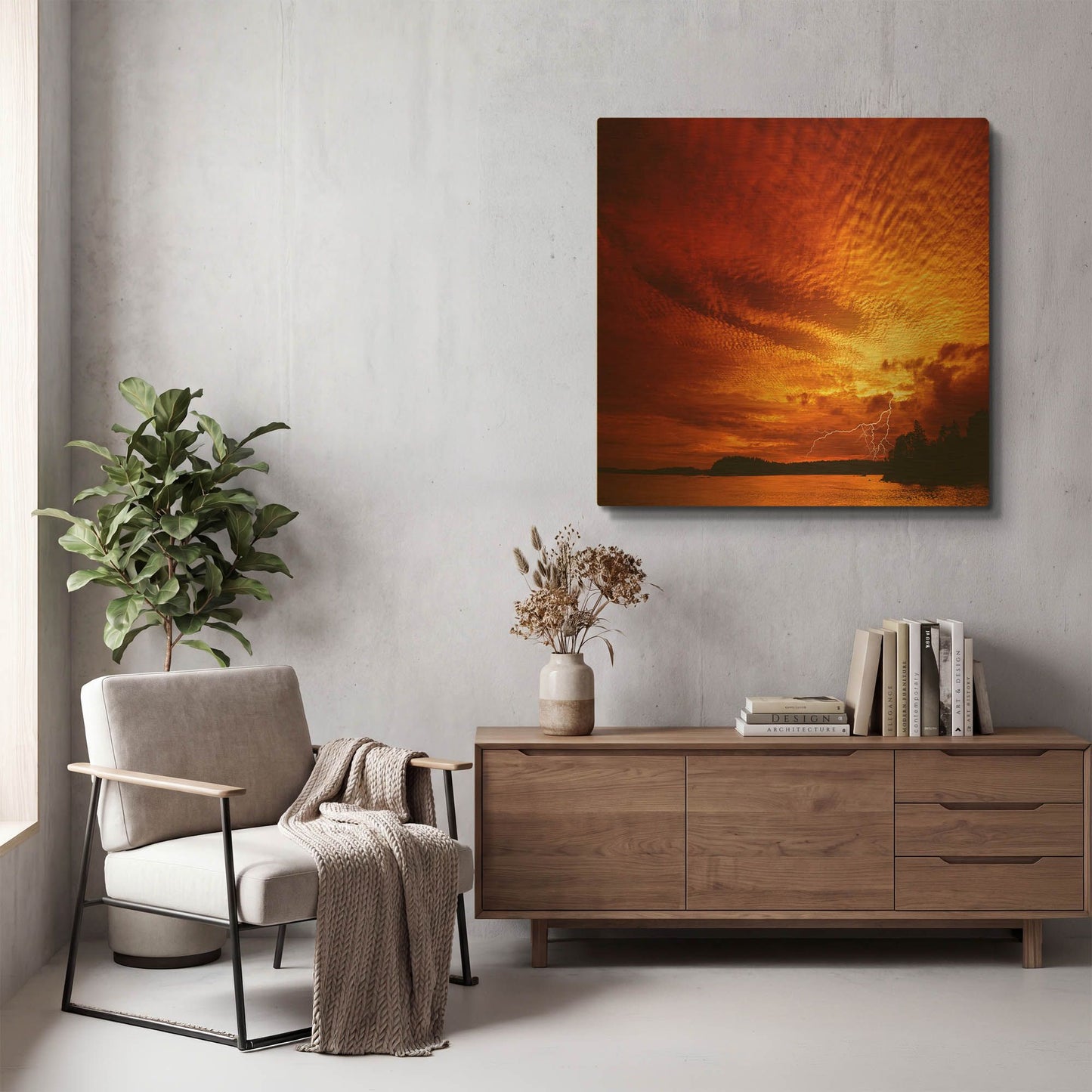 'Red Storm' By Philippe Sainte Gold Metal Wall Art