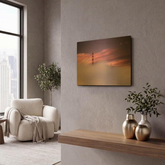 'San Francisco Fog' By Philippe Sainte Gold Metal Wall Art