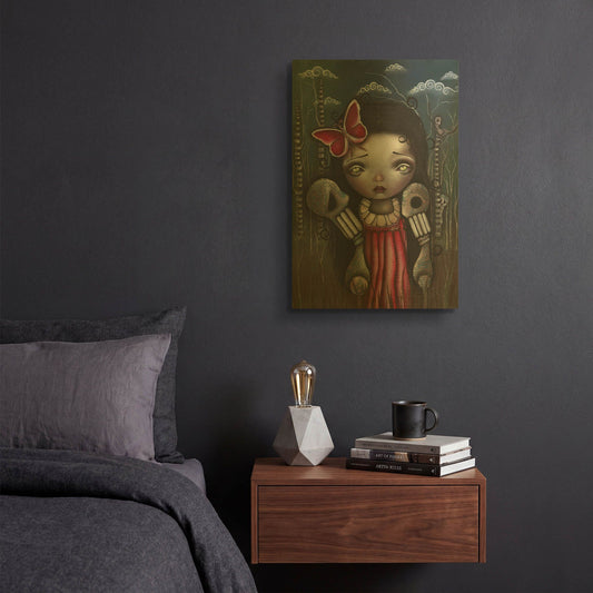 'Bones And Butterflies' By Abril Andrade Gold Metal Wall Art