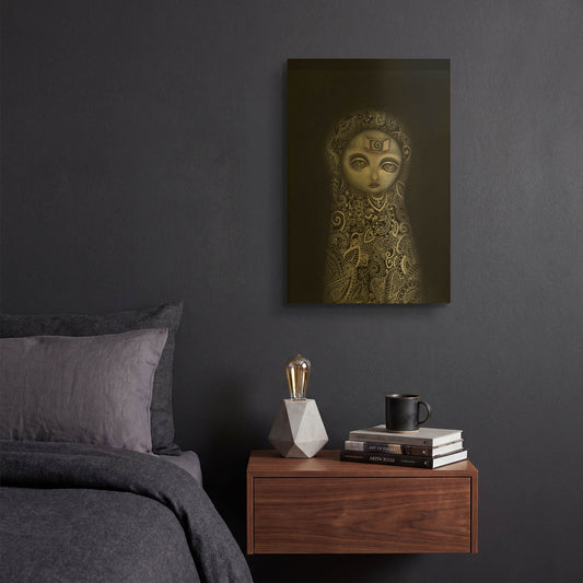 'Secretos' By Abril Andrade Gold Metal Wall Art