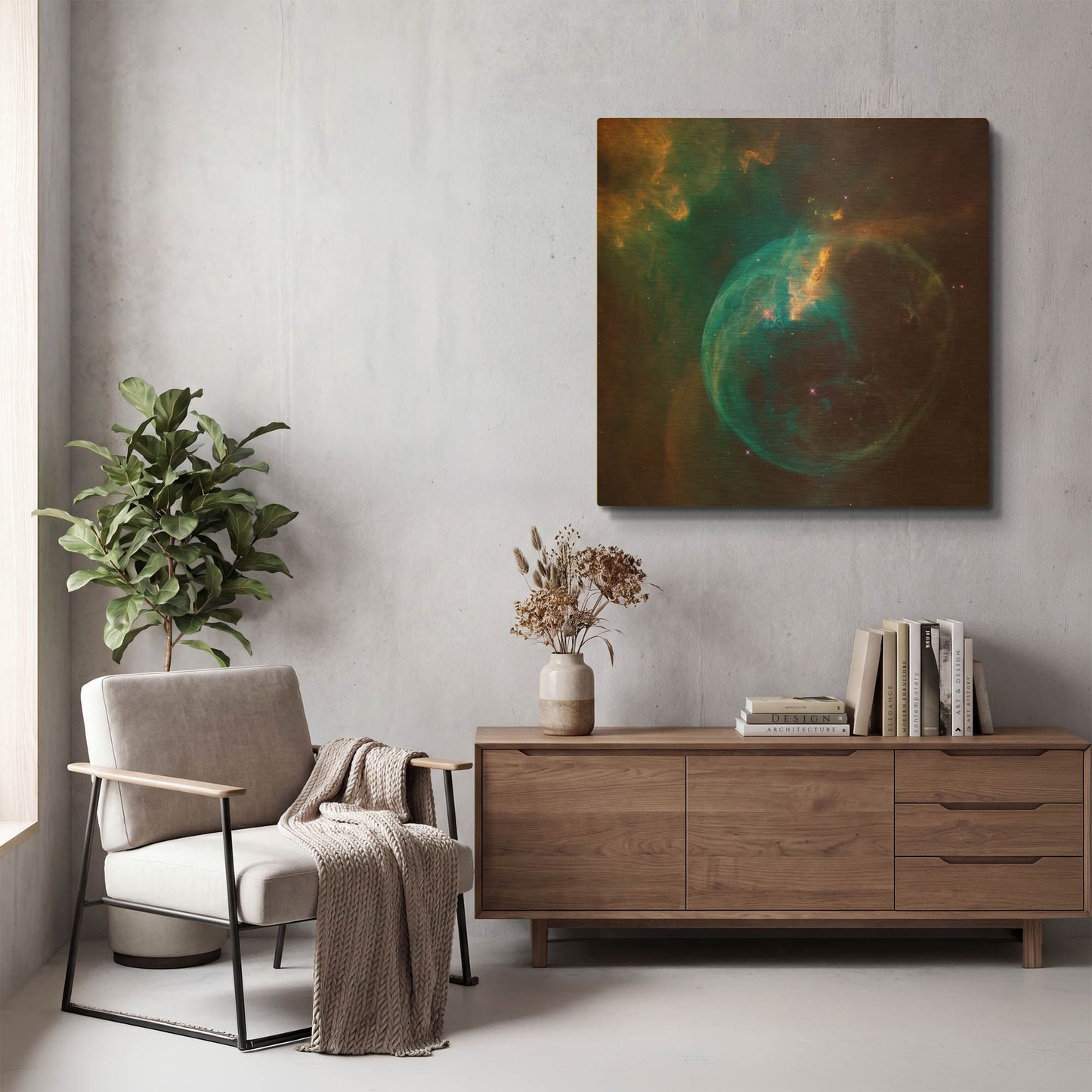'Bubble Nebula' By NASA Space Photos Gold Metal Wall Art