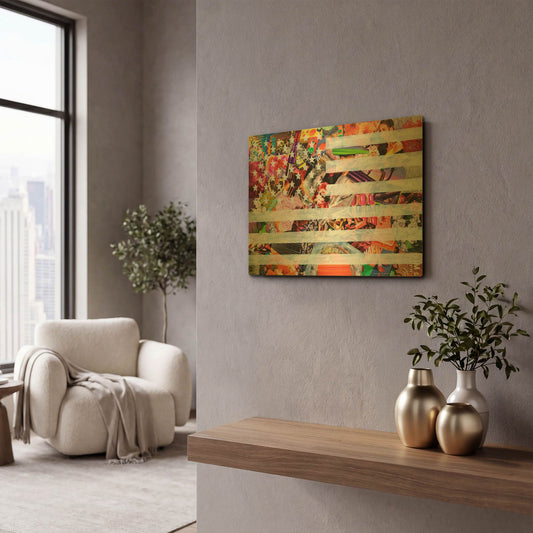 'Murican Flag' By Artpoptart Gold Metal Wall Art