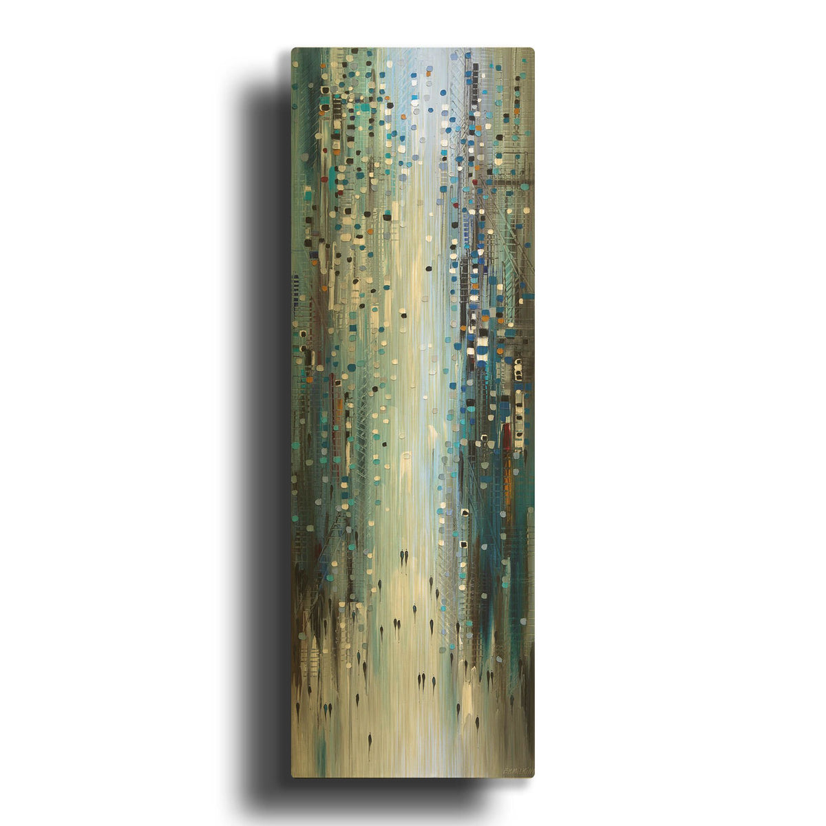 'City Blues' By Ekaterina Ermilkina Gold Metal Wall Art
