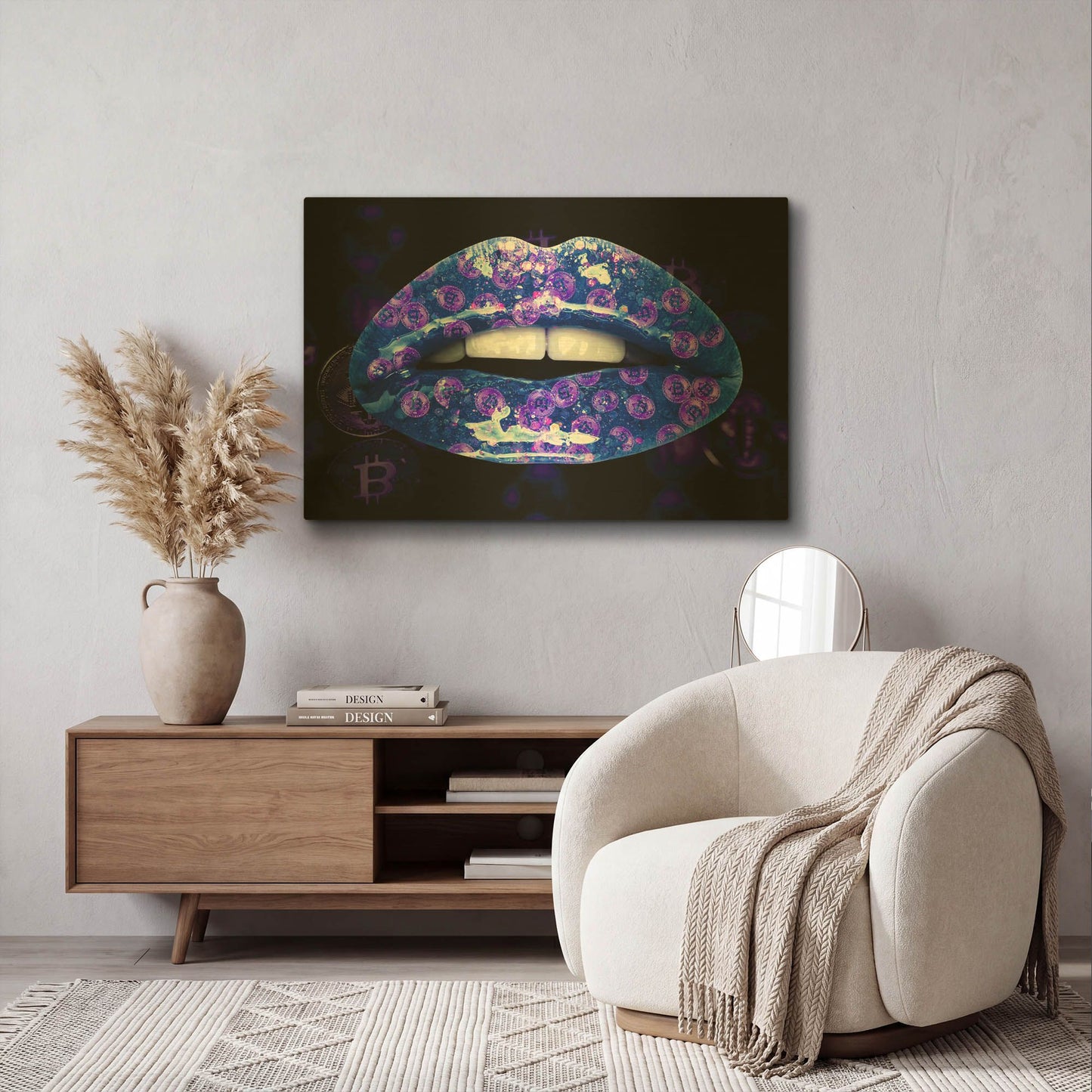 'Bitcoin Milkshake Sapphire' By LUXE Gold Metal Wall Art