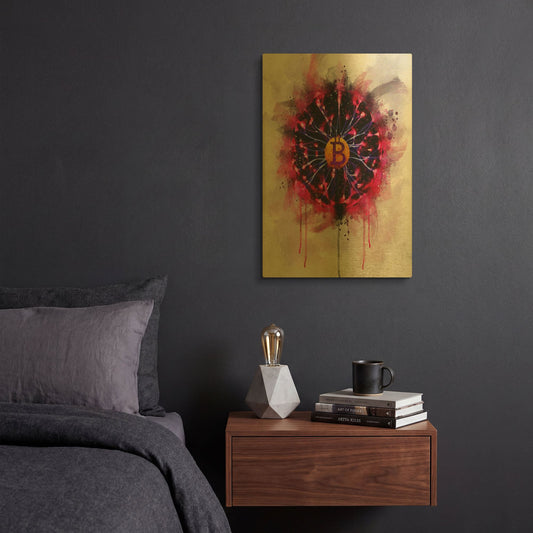 'Bitcoin Future' By Surma and Guillen Gold Metal Wall Art