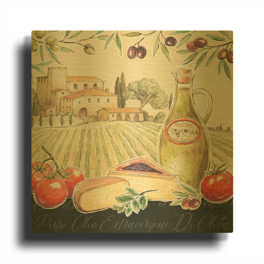 'Tuscan Flavor III' By Daphne Brissonnet Gold Metal Wall Art